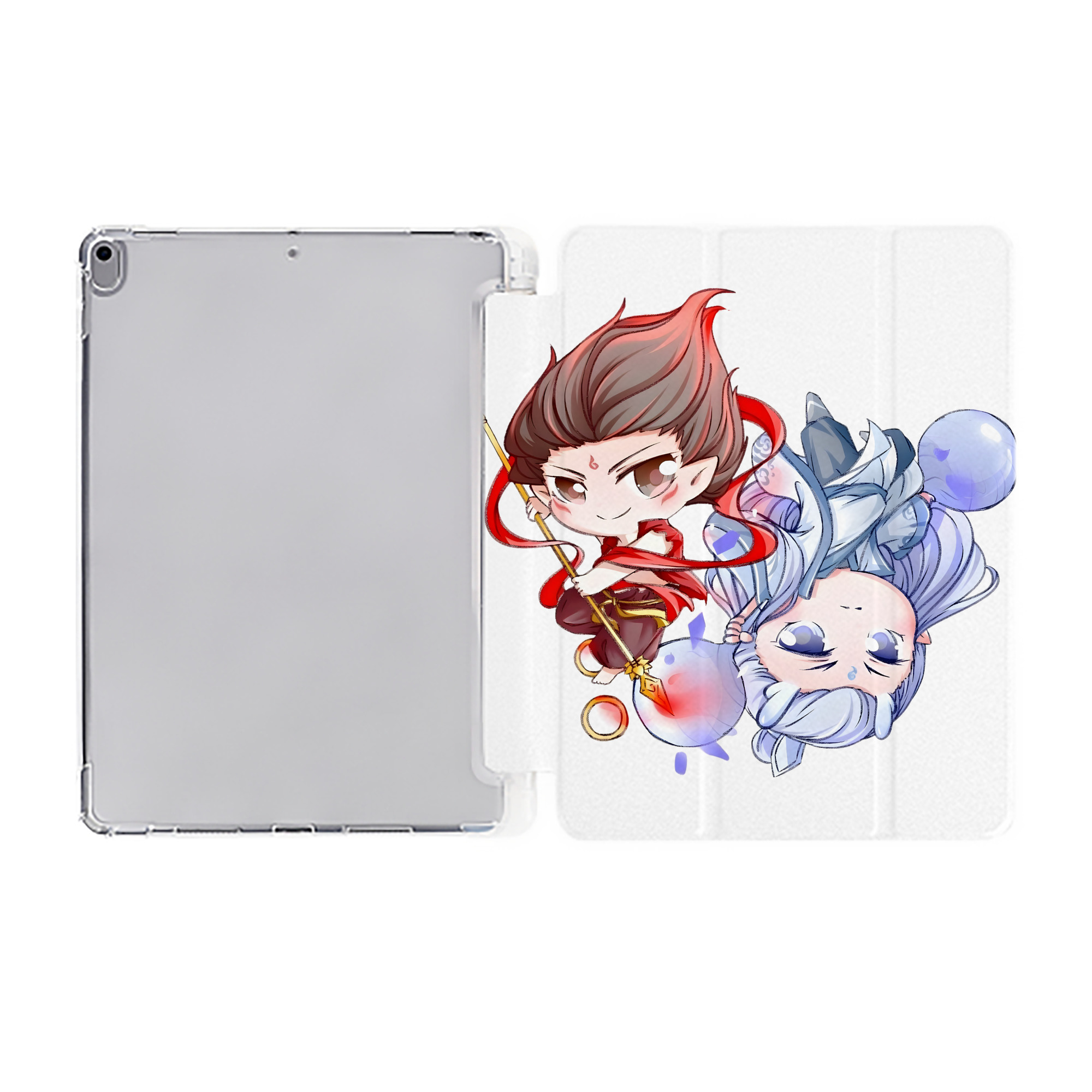 Ne Zha 2 ナタ 魔童の大暴れ IPad ケース ペン収納付き 三つ折りスタンド PUレザー×シリコン 対応機種9.5/10.5/10.9インチ